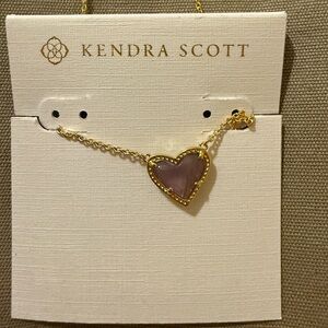 Kendra Scott Gold Necklace with Purple Heart Pendant